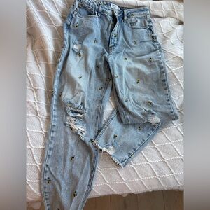 Tinsel Light Blue Distressed Boyfriend Jeans